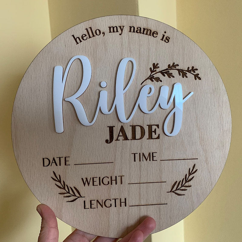 Personalized Baby Name Announcement Sign Custom 3D Baby Birth Sign