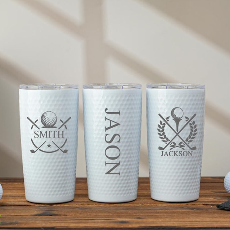 Personalized Golf Tumbler, 20oz Insulated Dimpled Golf Tumbler