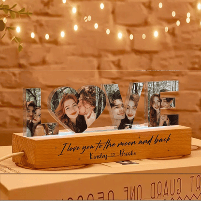 Personalized Couple Photo Collage Night Light, Custom Wedding Photo Gift, Anniversary Gift, Gift for Couple, Gift for Girlfriend Boyfriend