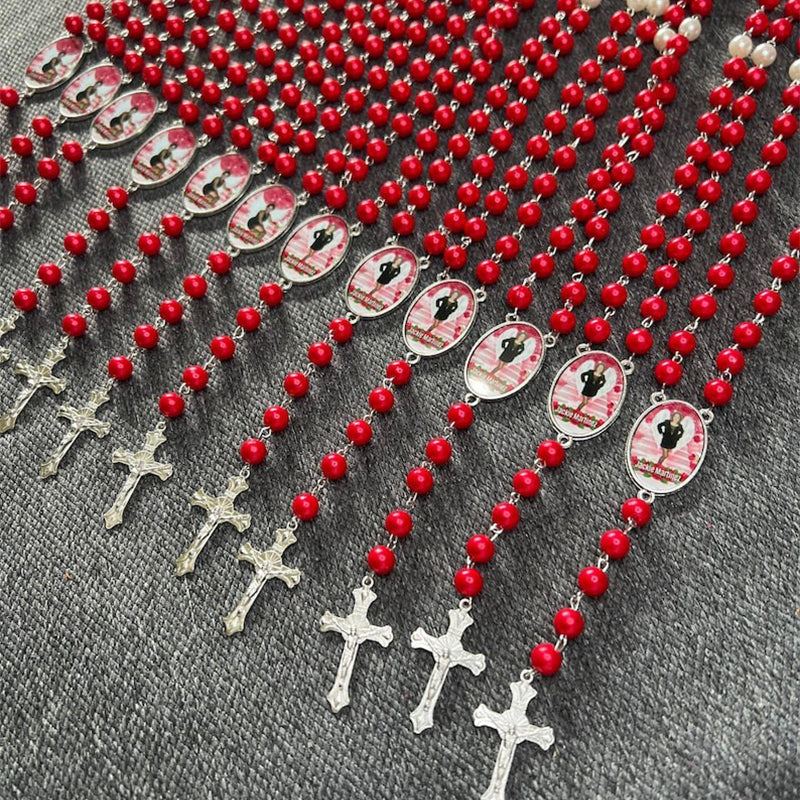 Personalized Photo Rosary Necklace,Custom Cross Pendant Necklace