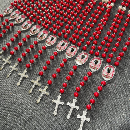Personalized Photo Rosary Necklace,Custom Cross Pendant Necklace