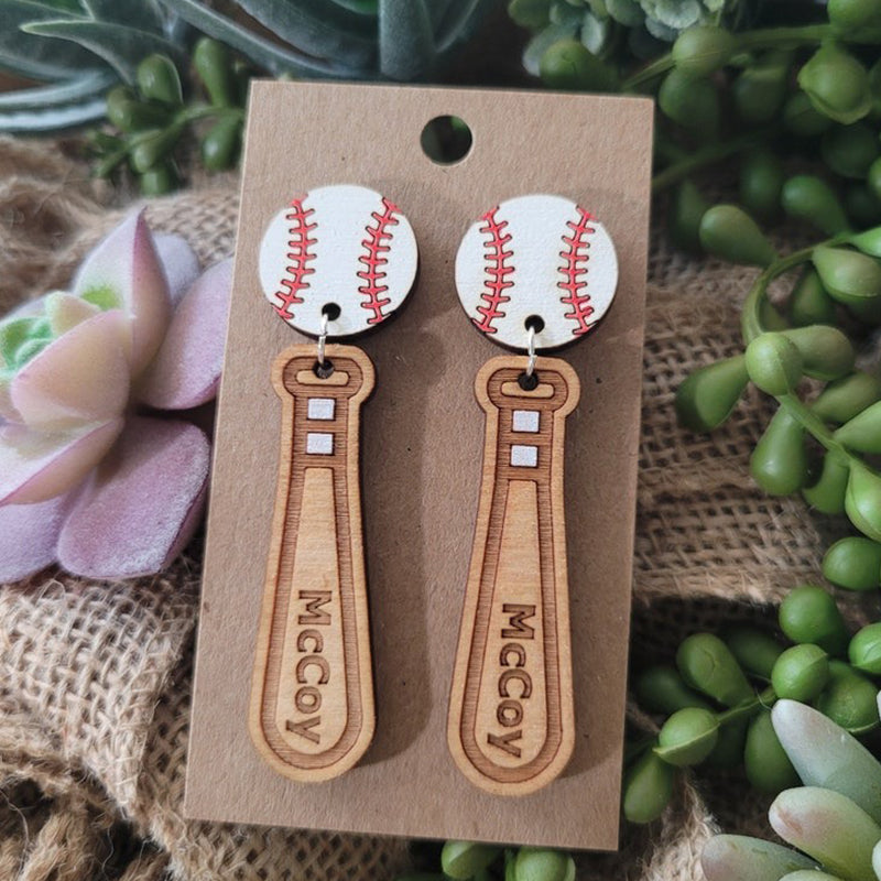 BASEBALL or SOFTBALL EARRINGS + Personalized gift