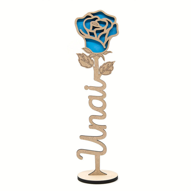Personalized Wooden Rose Tabletop Decor