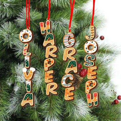 Custom Gingerbread Letter Ornament with Name