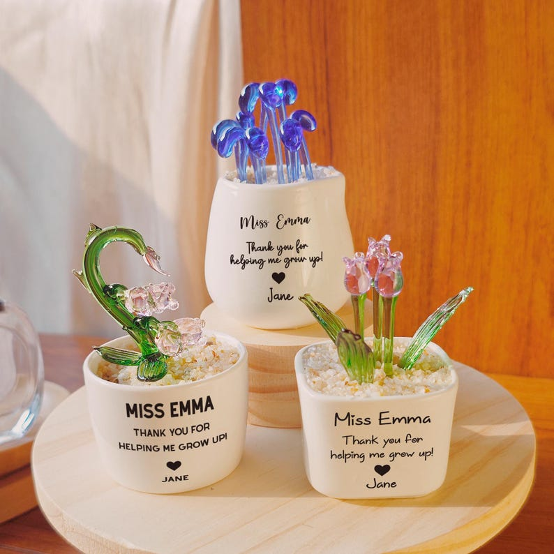 Stained Glass Succulent Cactus, Custom Potted Plant Figurine, Teacher Appreciation Gift