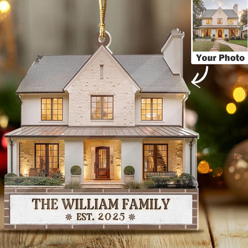 Personalized Home Photo Ornament, Custom New Home Christmas Ornament