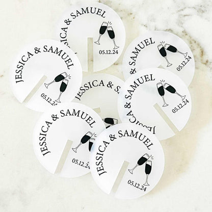 Round Cocktail Glass Hanging Drink Tag | Stemless Drink Tag