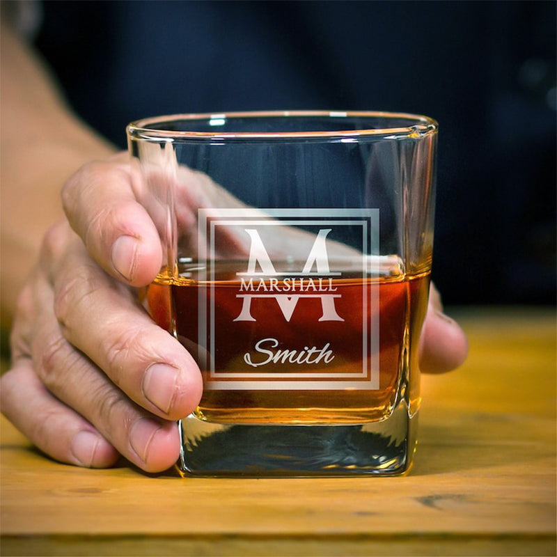 Engraved Bourbon Decanter Set with Bourbon Glasses - Bourbon Decanter