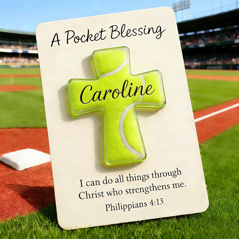 Baseball Cross Blessing Card,Pocket Blessing Sport Cross