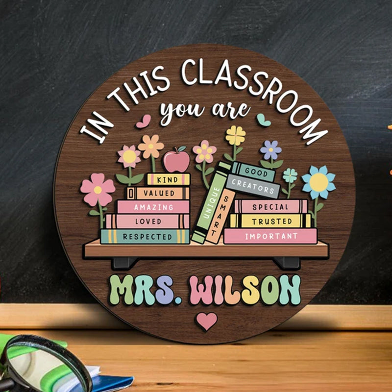 Custom Teacher 3D Door Hanger, In this Classroom You Are