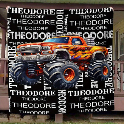 Customizable Monster Truck Flannel Blanket