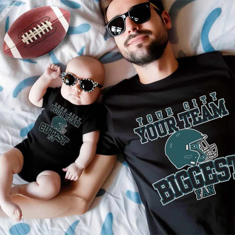 Football Biggest Fan Shirt, Custom Matching Tee