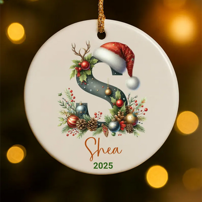 Personalized Monogram Keepsake Ornament 2026 – Custom Initial Name Decor
