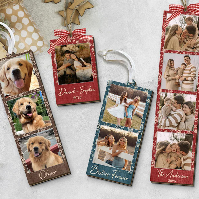 Custom Photo Strip Christmas Ornament: Personalized Family Keepsake