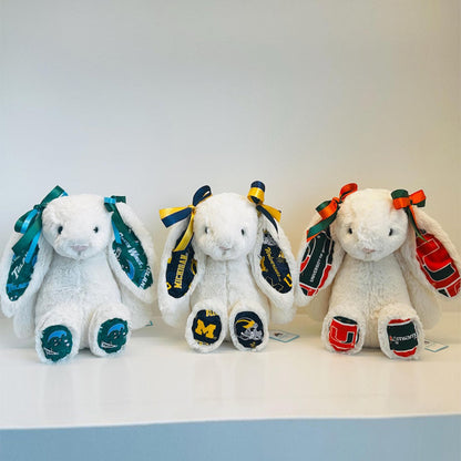 Custom Collegiate Jellycat Bunny: College Acceptance, Graduation