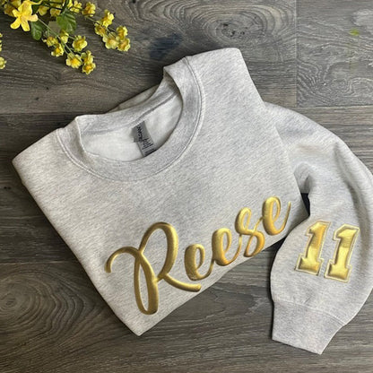 CUSTOM Team Sweatshirt, embossed puff, Custom Team Name Sweatshirt