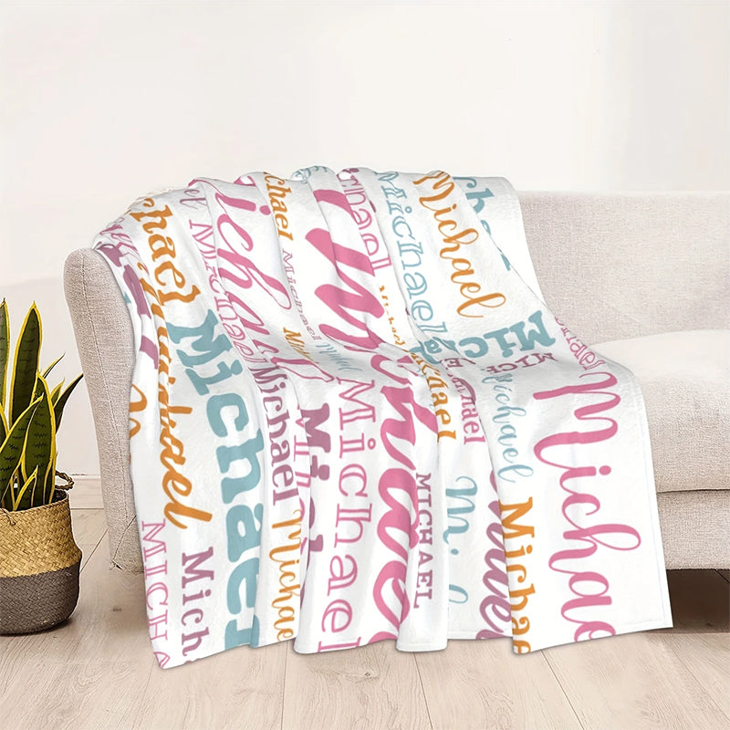 Soft Polyester Personalized Name Blanket