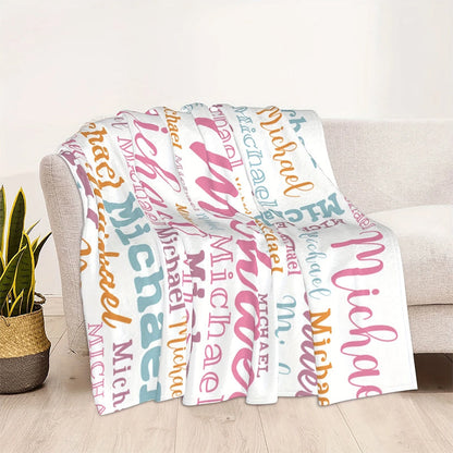 Soft Polyester Personalized Name Blanket