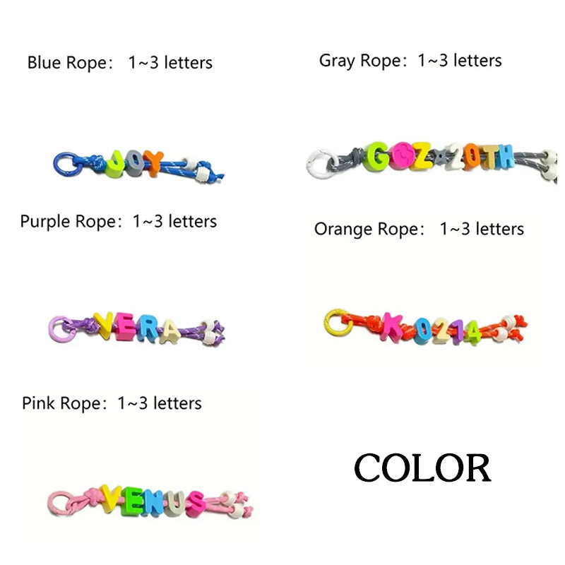 Personalized Name/Number Beaded Keyring Charm