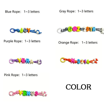 Personalized Name/Number Beaded Keyring Charm