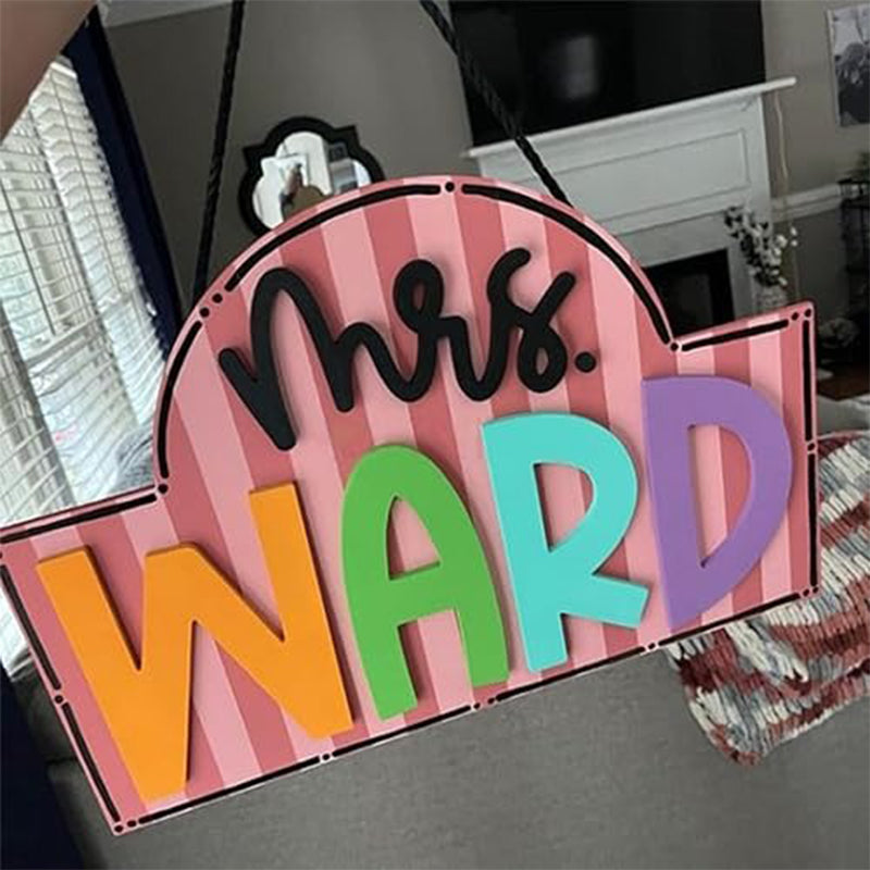Personalized Teacher Door or Wall Sign, Classroom Sign, 3D or Print Teacher Name Sign