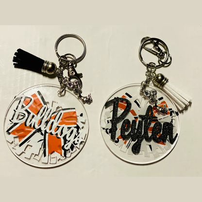 Personalized Cheerleader Keychain – Acrylic Cheer Team Gift