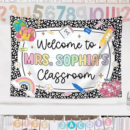 Personalized Teacher Tapestry, Teacher Name Gifts, Classroom Decors
