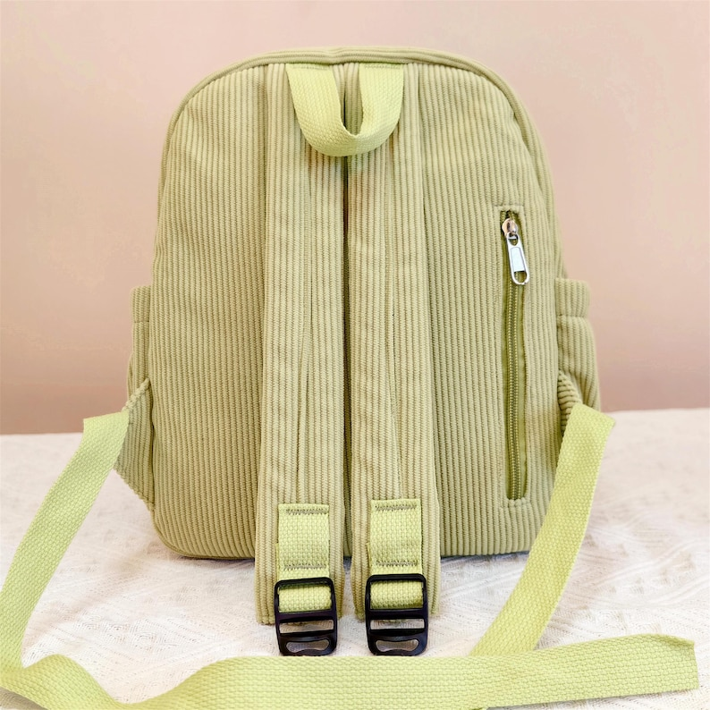Personalized Corduroy Kids Backpack: Custom Name Schoolbag