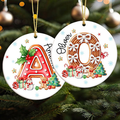 Personalized Gingerbread Alphabet Ornament: