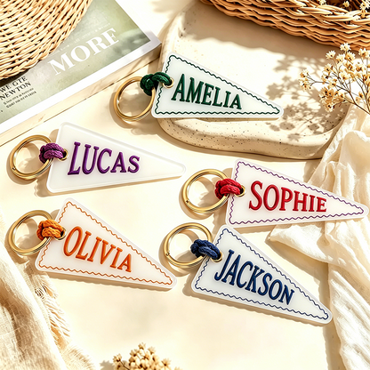 Custom  Pennant Flag Bag Charm, Backpack Accessory