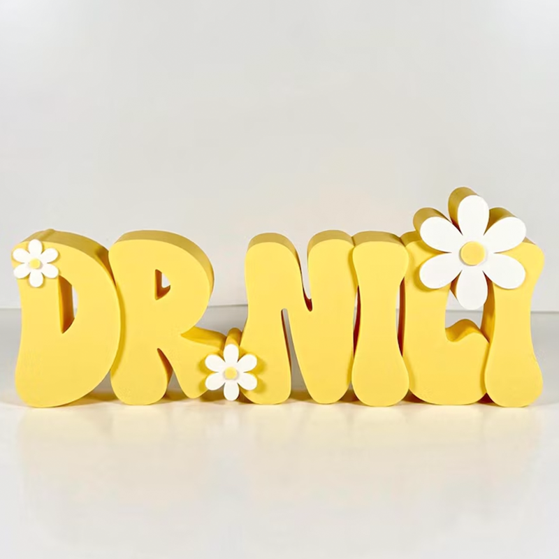 Personalized Teacher Name Plate, Daisy, Teacher Name Sign, Retro Name Sign