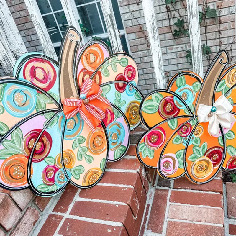 Fall Door Hanger - Pumpkin Door Decor - Autumn Door Sign