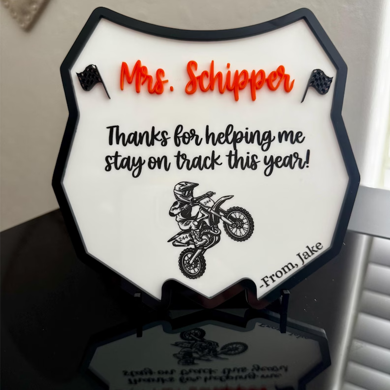 Personalized Teacher Gift From Student | Motocross Teacher Appreciation Plaque