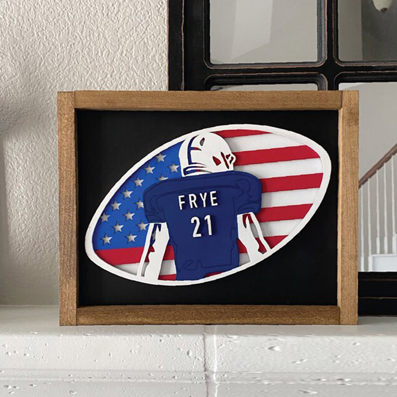 Personalized Football Gift, Framed Football sign, 3D FootballPlaque
