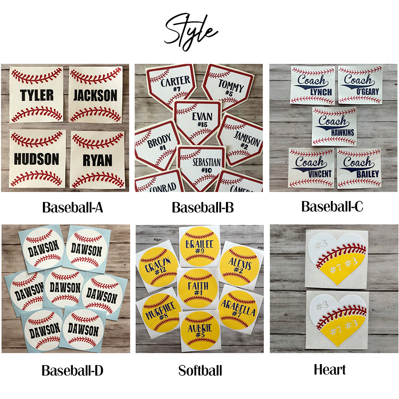 Personalized Baseball Softball Soccer Football Cheer Number Sticker