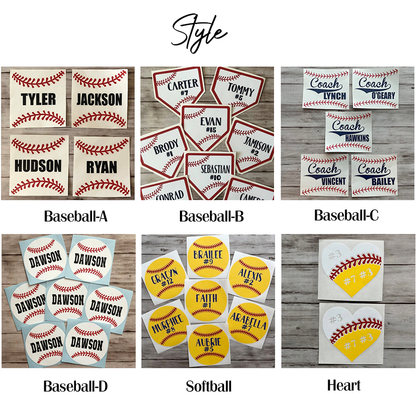 Personalized Baseball Softball Soccer Football Cheer Number Sticker