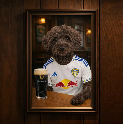 Custom Football Dog Portrait | Personalised Pet Print for Football Fans