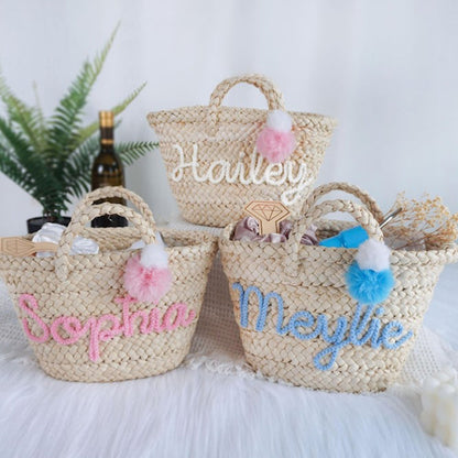 Personalized Straw Bridesmaid Handbag,Moroccan Basket