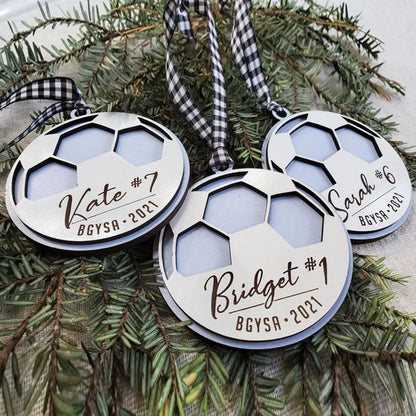 Soccer team gift，soccer ornament, personalized soccer ornament