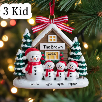 Personalized Snowman Family Ornament