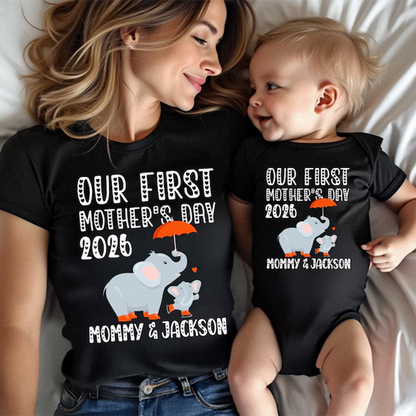 Custom Name Our First Mothers Day 2026 Shirt