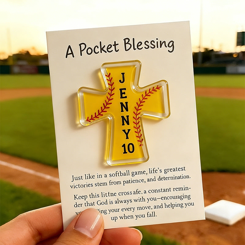 Baseball Cross Blessing Card,Pocket Blessing Sport Cross