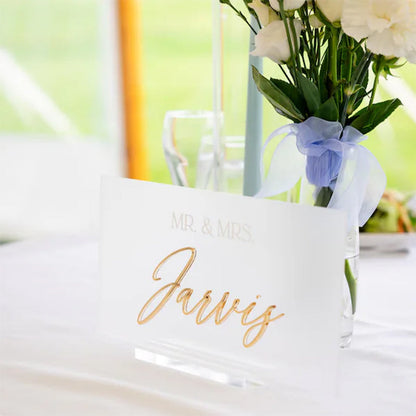3D Mirrored Acrylic Wedding Head Table Mr Mrs Sign