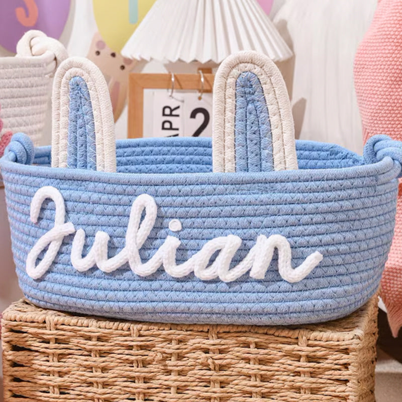 Personalized Easter Basket for Kids, Name Easter Bunny Basket