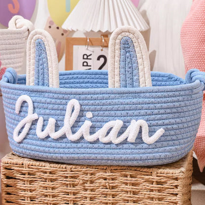Personalized Easter Basket for Kids, Name Easter Bunny Basket