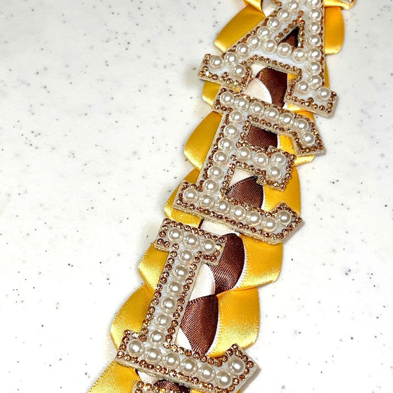 Graduation Lei, 2-Color Double Braid with Paper Decoration, Personalized Letters & Numbers