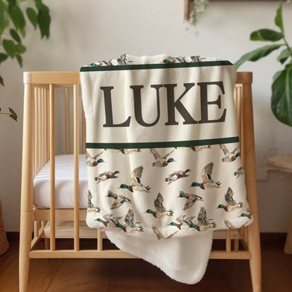 Mallard Duck Blanket, Duck Baby Blanket, Minky Blanket