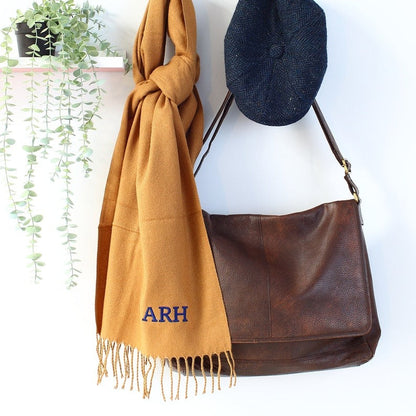 Embroidered Personalised Scarf, Monogrammed Scarf, Winter Scarf