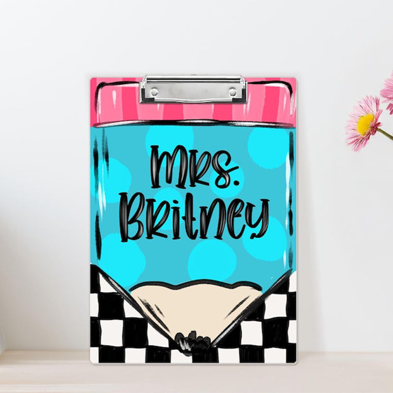 Personalized Teacher Clipboard, Custom Teacher Pencil Clipboard
