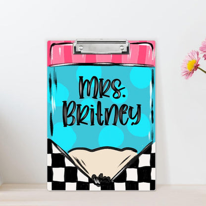 Personalized Teacher Clipboard, Custom Teacher Pencil Clipboard